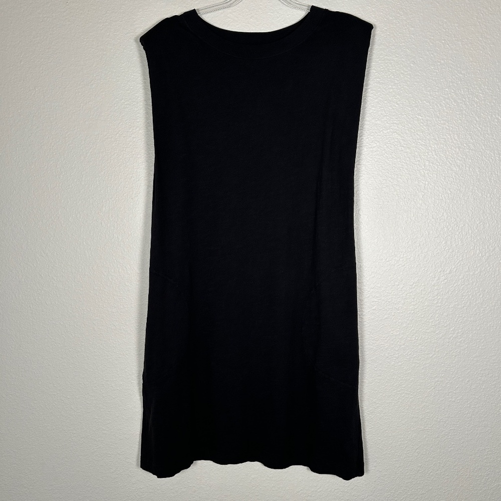 Velvet by Graham & Spencer size L short tank dress shoulder pads black cotton
